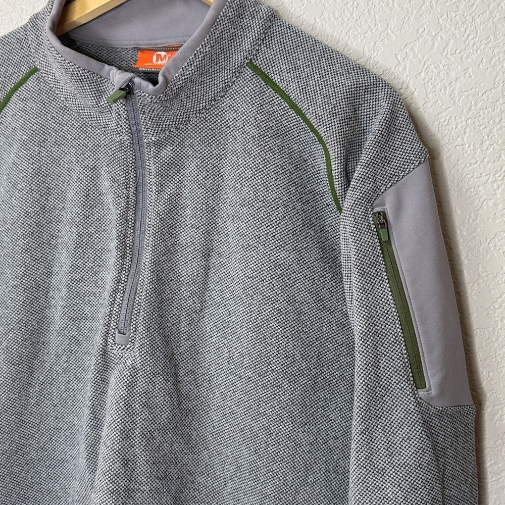 Merrell Mens Quarter Zip Sweater Long Sleeve Gray size XLarge - Picture 4 of 10